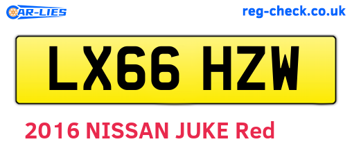 LX66HZW are the vehicle registration plates.