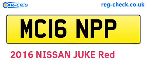 MC16NPP are the vehicle registration plates.