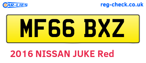 MF66BXZ are the vehicle registration plates.