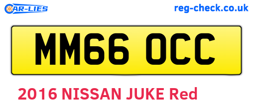 MM66OCC are the vehicle registration plates.
