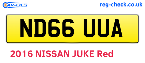 ND66UUA are the vehicle registration plates.