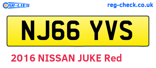 NJ66YVS are the vehicle registration plates.