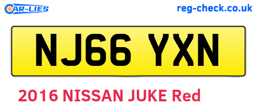 NJ66YXN are the vehicle registration plates.