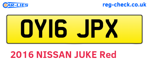 OY16JPX are the vehicle registration plates.