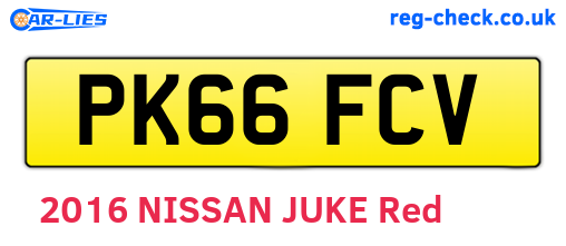 PK66FCV are the vehicle registration plates.