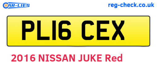 PL16CEX are the vehicle registration plates.