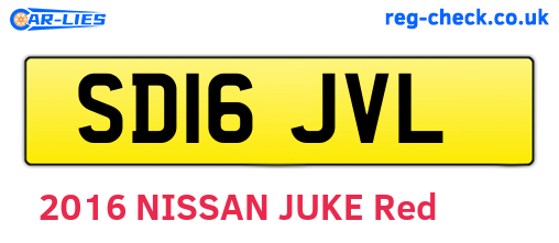 SD16JVL are the vehicle registration plates.