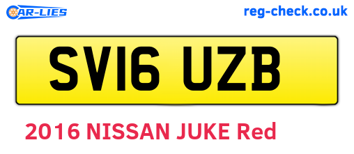 SV16UZB are the vehicle registration plates.