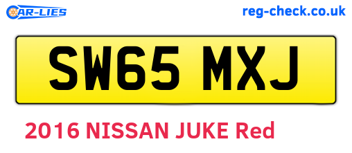 SW65MXJ are the vehicle registration plates.