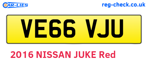 VE66VJU are the vehicle registration plates.