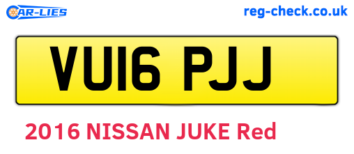 VU16PJJ are the vehicle registration plates.