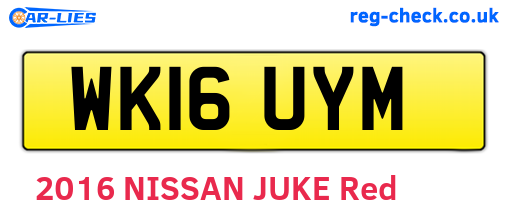 WK16UYM are the vehicle registration plates.