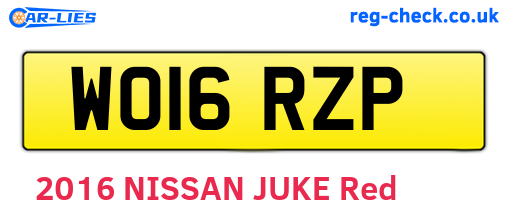 WO16RZP are the vehicle registration plates.