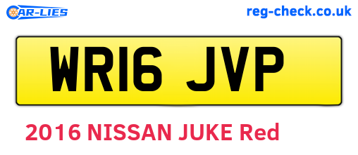 WR16JVP are the vehicle registration plates.