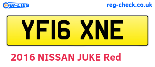 YF16XNE are the vehicle registration plates.