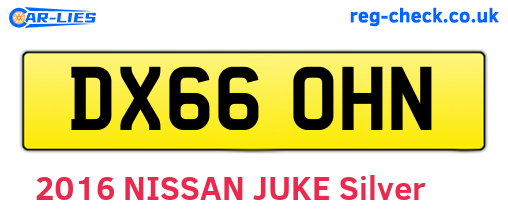 DX66OHN are the vehicle registration plates.