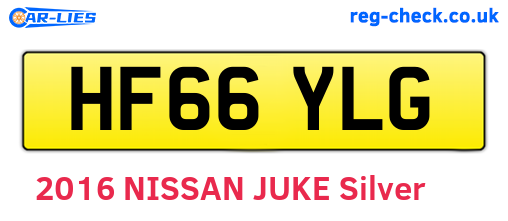 HF66YLG are the vehicle registration plates.