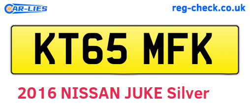 KT65MFK are the vehicle registration plates.