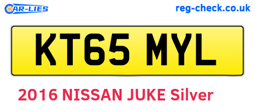 KT65MYL are the vehicle registration plates.