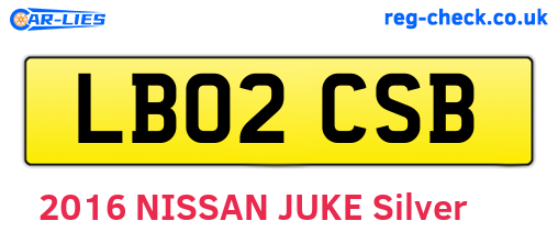 LB02CSB are the vehicle registration plates.