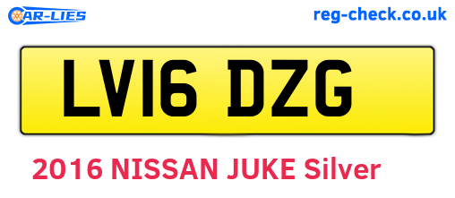 LV16DZG are the vehicle registration plates.