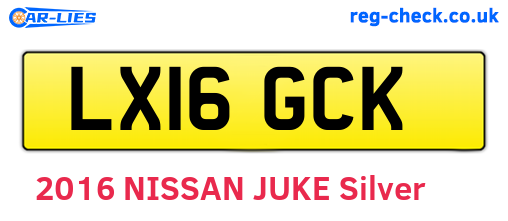 LX16GCK are the vehicle registration plates.