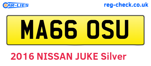MA66OSU are the vehicle registration plates.