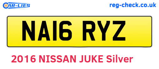 NA16RYZ are the vehicle registration plates.