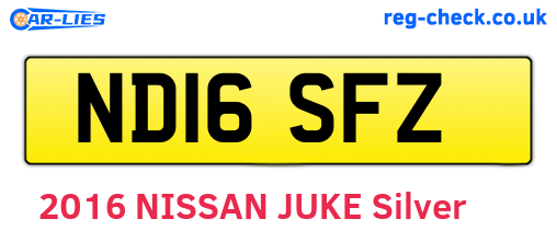 ND16SFZ are the vehicle registration plates.