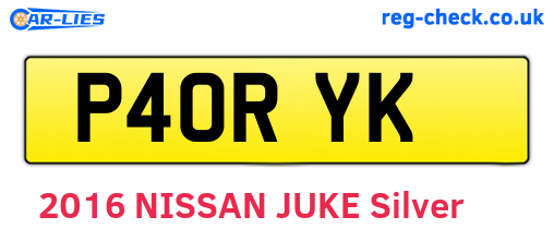 P40RYK are the vehicle registration plates.