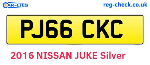 PJ66CKC are the vehicle registration plates.