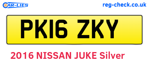 PK16ZKY are the vehicle registration plates.