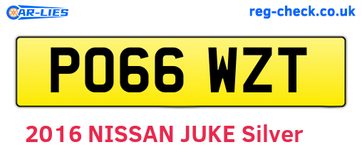 PO66WZT are the vehicle registration plates.