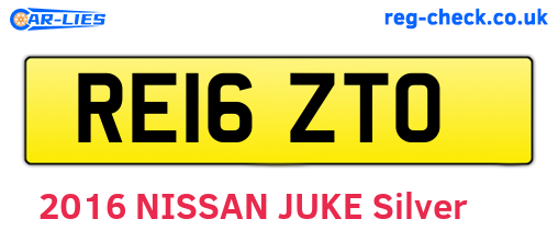 RE16ZTO are the vehicle registration plates.