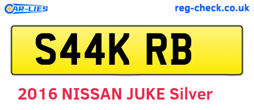 S44KRB are the vehicle registration plates.