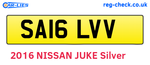SA16LVV are the vehicle registration plates.
