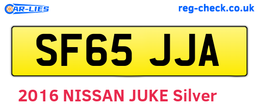 SF65JJA are the vehicle registration plates.