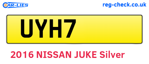 UYH7 are the vehicle registration plates.