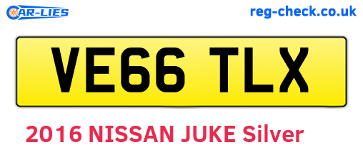 VE66TLX are the vehicle registration plates.