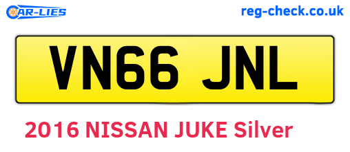 VN66JNL are the vehicle registration plates.