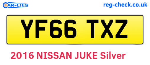 YF66TXZ are the vehicle registration plates.