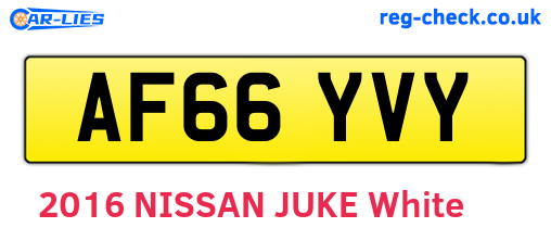 AF66YVY are the vehicle registration plates.