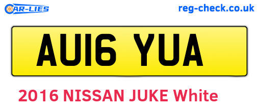 AU16YUA are the vehicle registration plates.