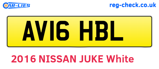 AV16HBL are the vehicle registration plates.