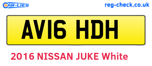AV16HDH are the vehicle registration plates.