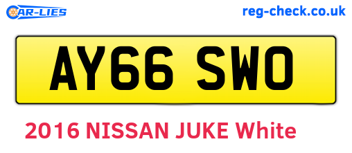 AY66SWO are the vehicle registration plates.