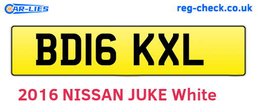 BD16KXL are the vehicle registration plates.