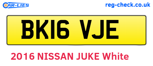 BK16VJE are the vehicle registration plates.