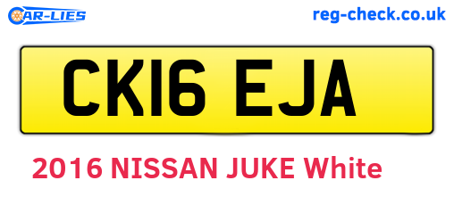 CK16EJA are the vehicle registration plates.