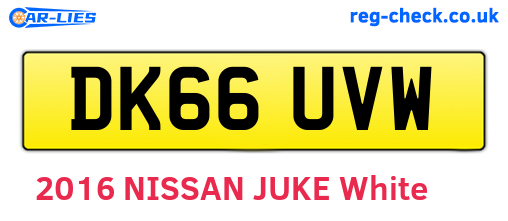 DK66UVW are the vehicle registration plates.